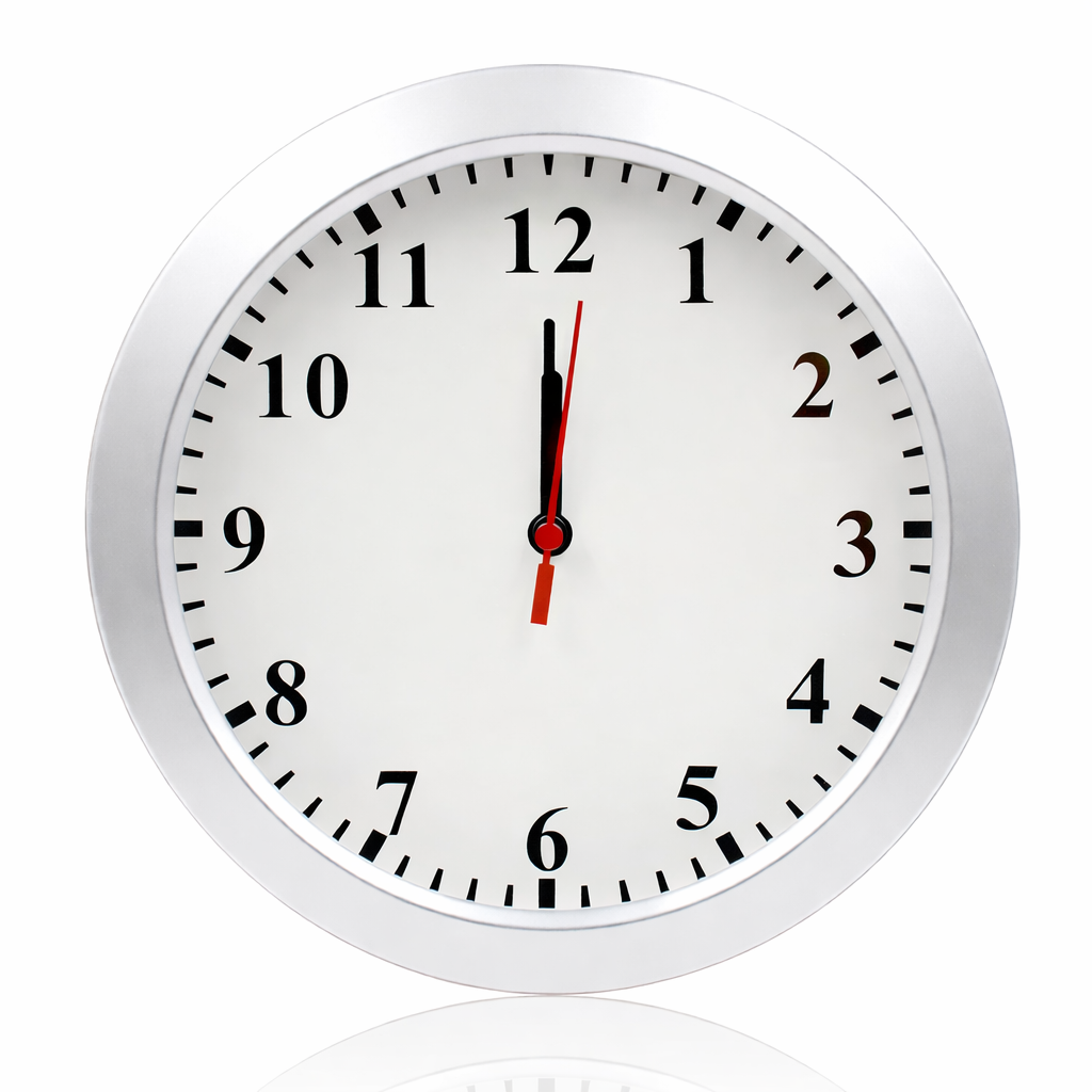 Wall clock hidden camera 1080p HD with motion detection and loop recording, no WiFi, white round clock on white background