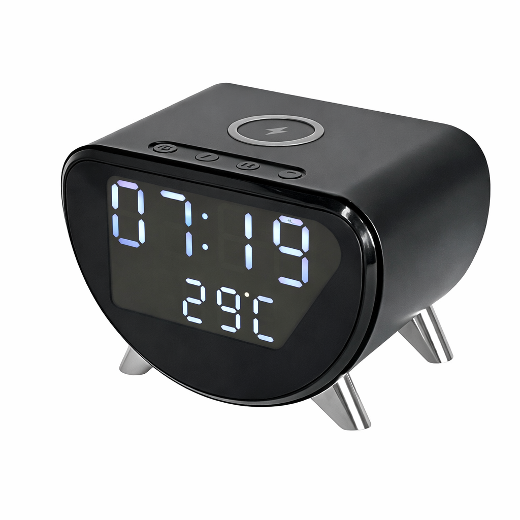 4K Wi-Fi Clock Security Camera with Wireless Charging, Motion Detection, App Control &amp; Remote Viewin