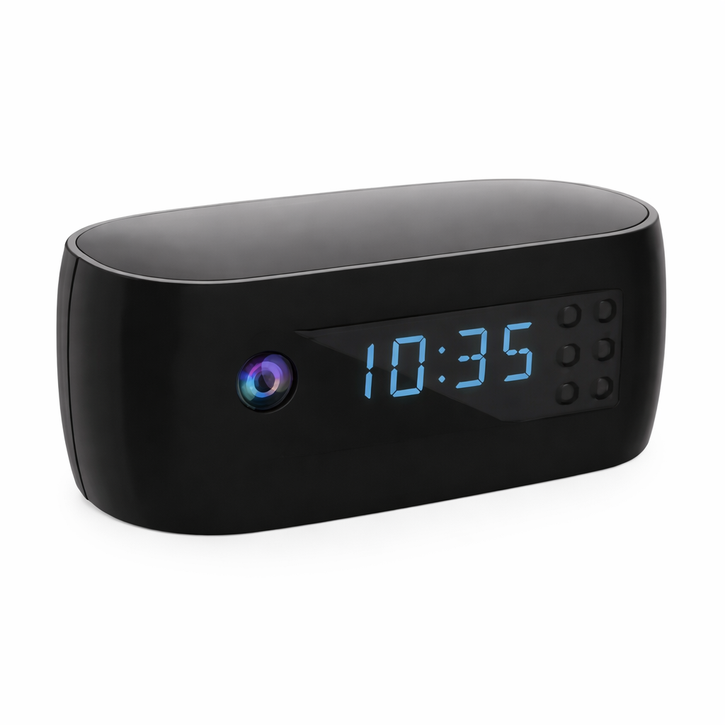 Full HD 1080P Mini Wi-Fi Camera Clock with Night Vision & Motion Detection