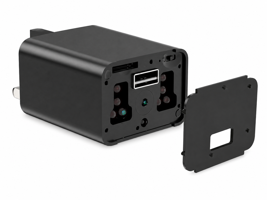 USB Charger Hidden Camera – 1080p, Motion Detection, Loop Recording