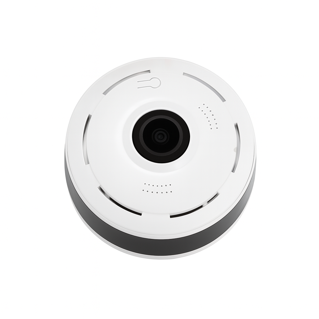 White security camera on a white background
