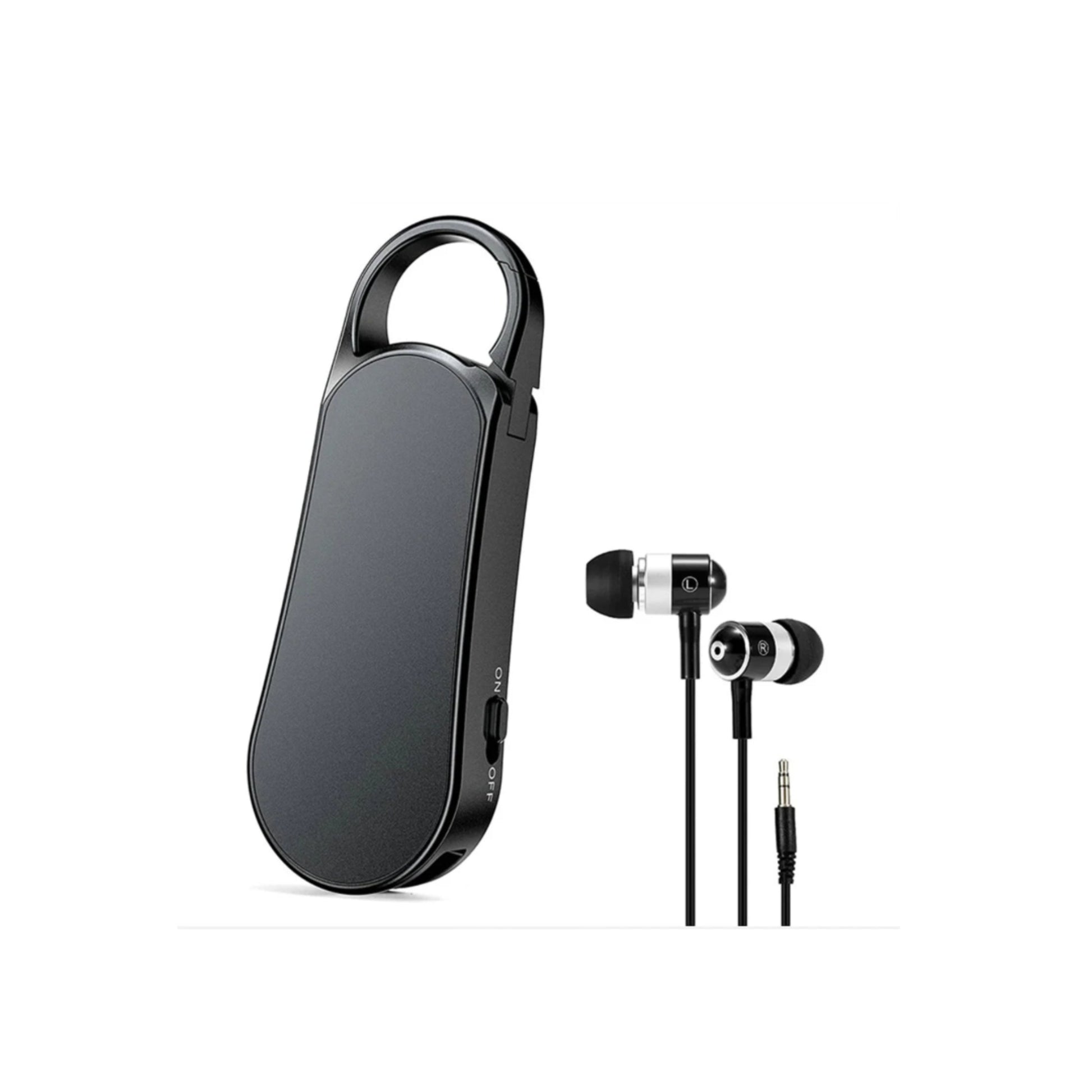 Black portable audio device with earbuds on a white background, displaying 'Up To 700 Hours Recording'.