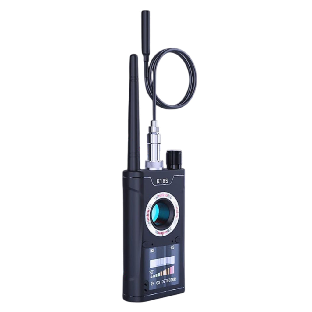 Black electronic device with antennas on a white background, labeled 'GPS Tracker Detection'.