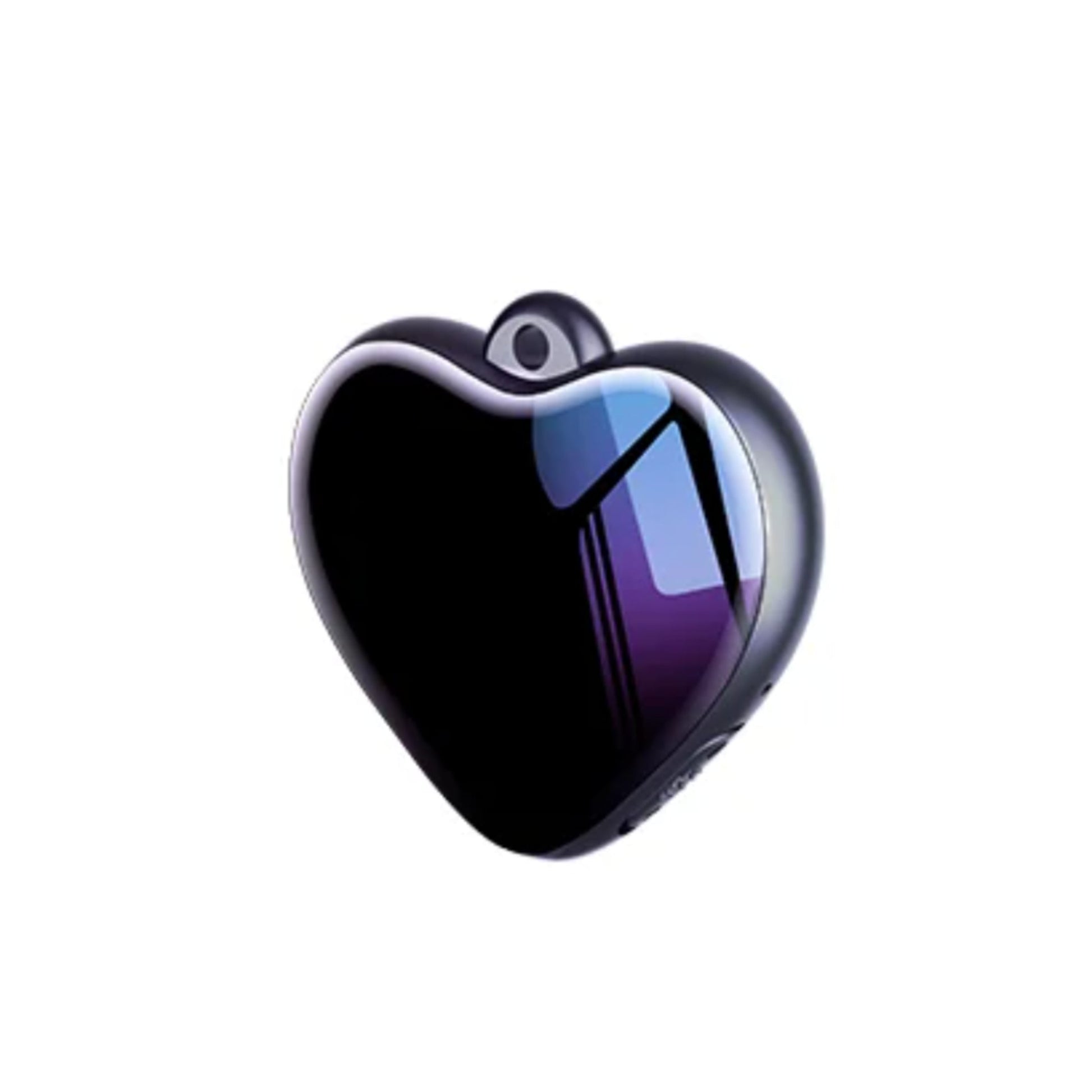 Heart-shaped electronic device with 'Up To 24 Hours Battery' text on a white background
