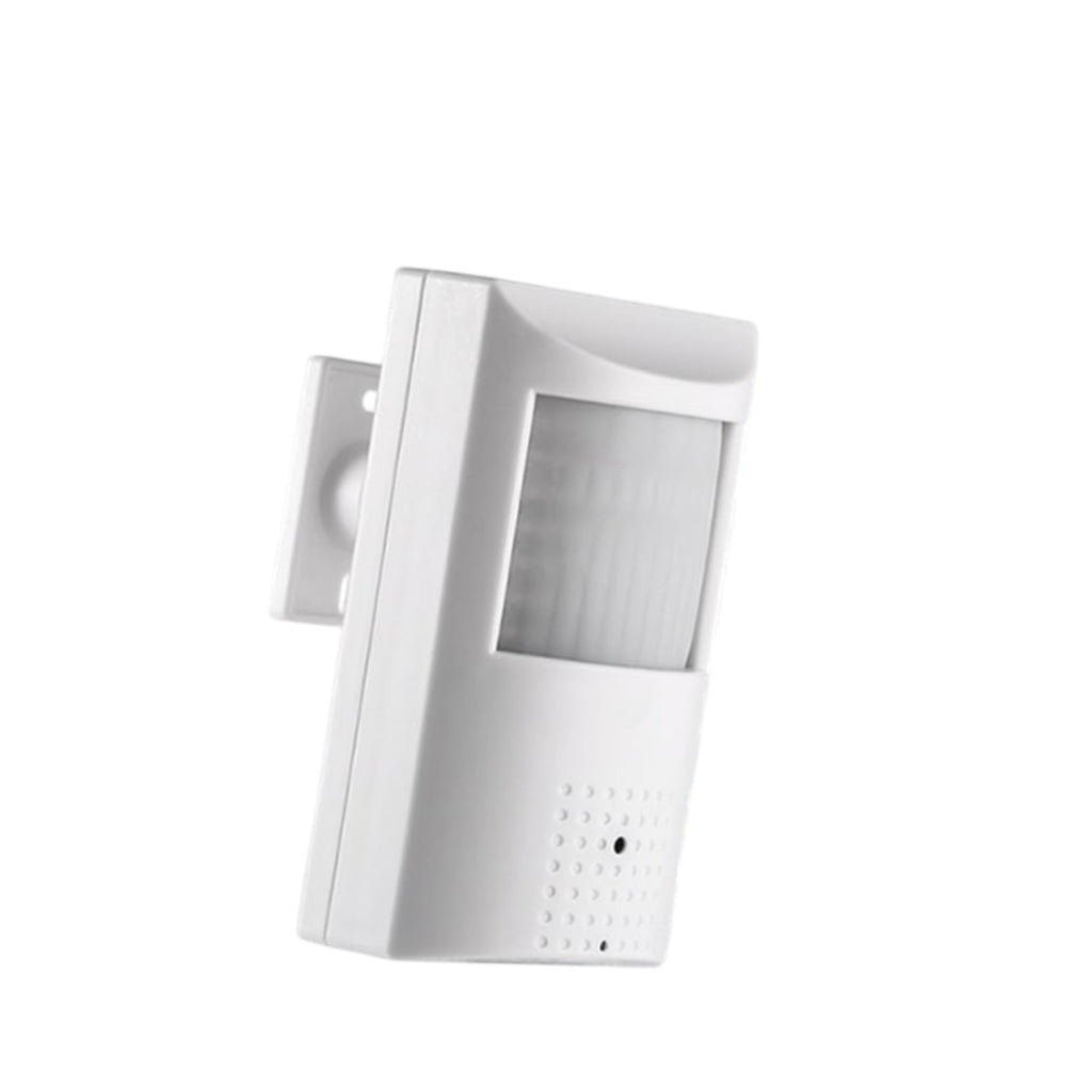 White security camera with night vision feature on a white background