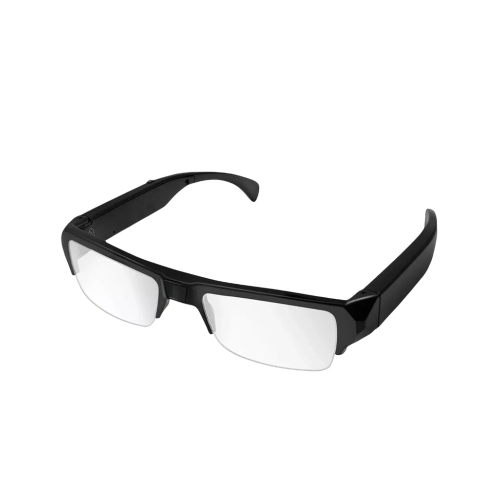 Black eyeglasses on a white background with 'HD Image Quality' text.