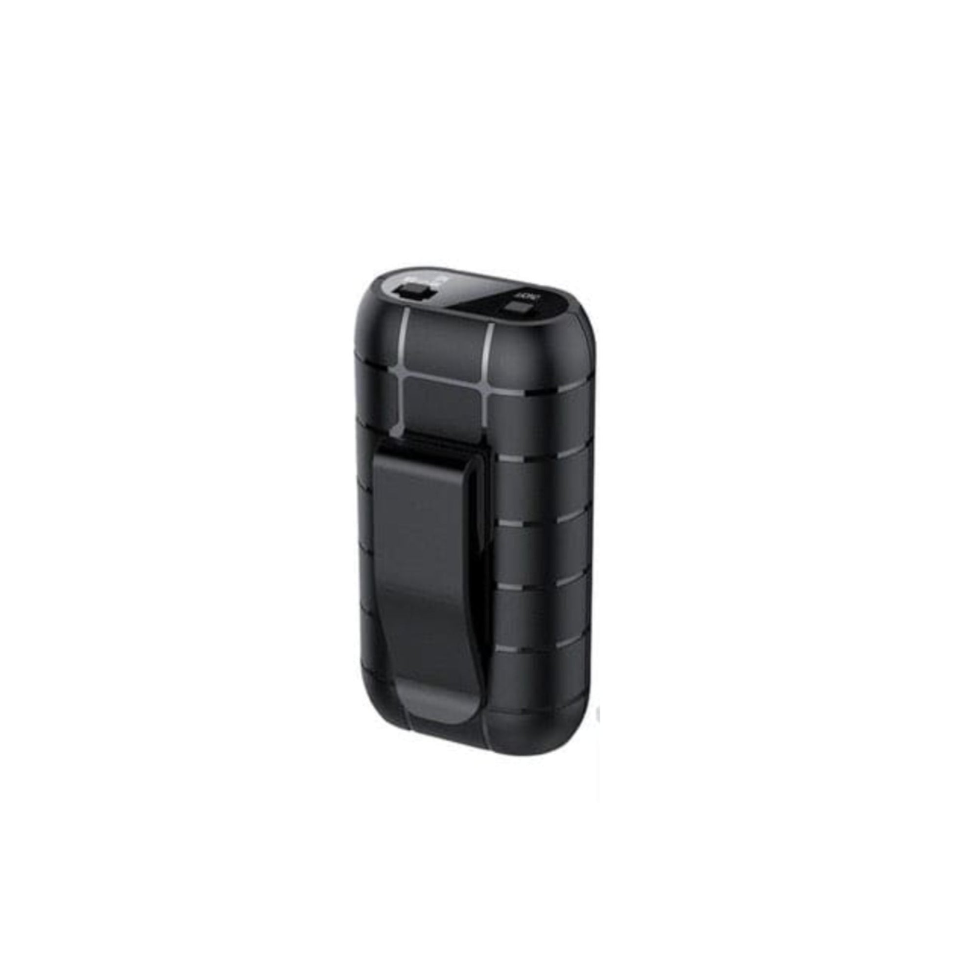 Black electronic device with 'Up To 300 Hours Recording' text on a white background