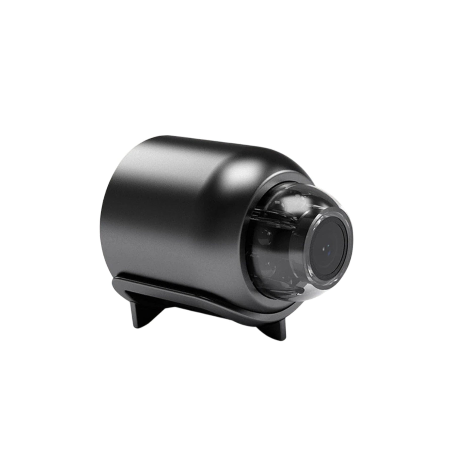Camera with night vision and wide angle capabilities on a white background