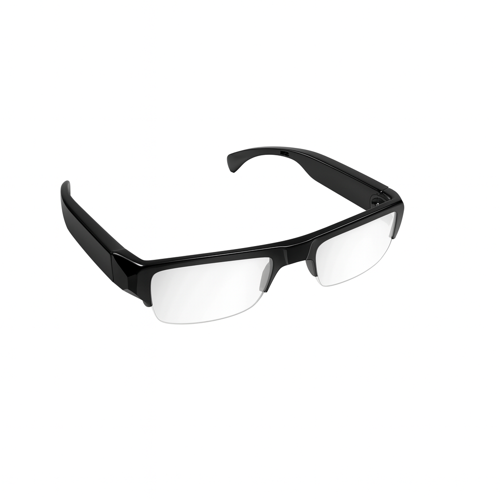Black eyeglasses on a white background