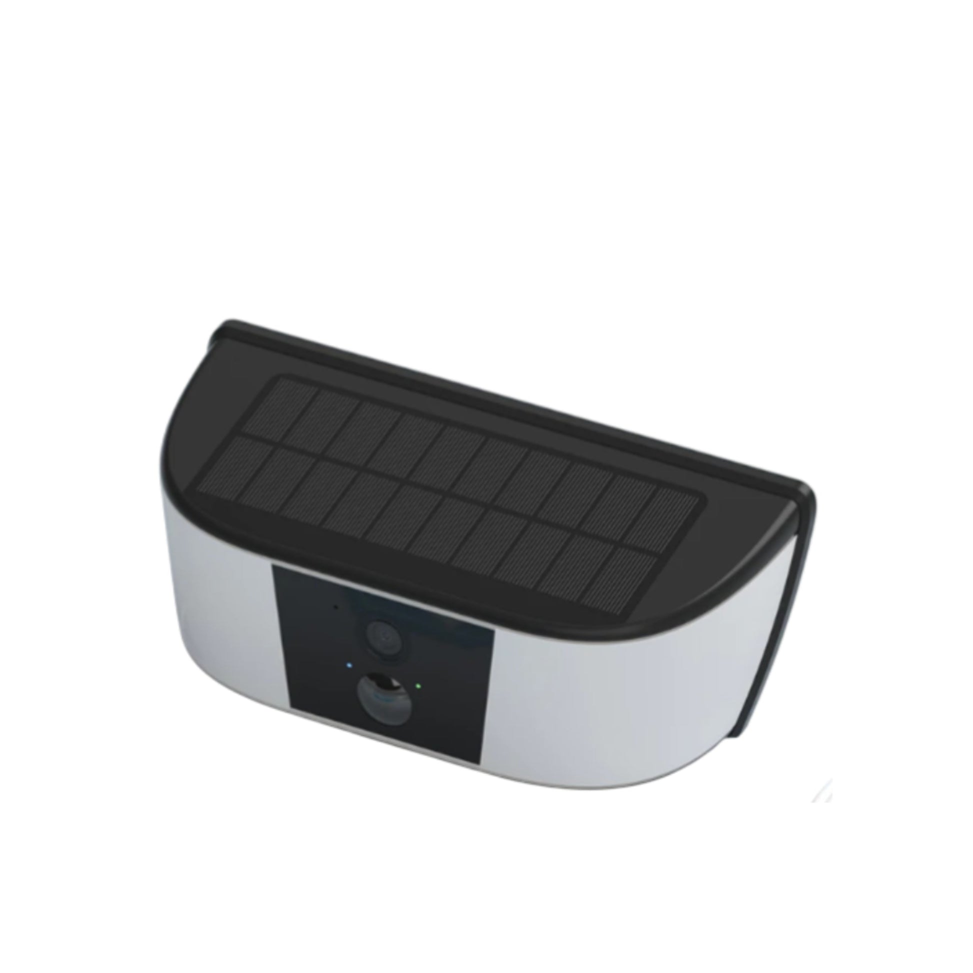 Solar-powered motion detection device on a white background with 'Motion Detection' text.