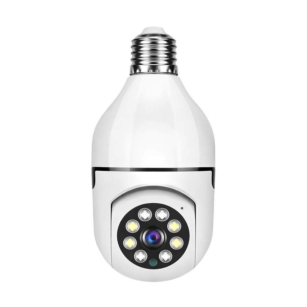 5MP 5G Dual Band Wi-Fi Bulb Spy Camera – AI Human Detection, Two-Way Voice, Night Vision, Zoom Surveillance
